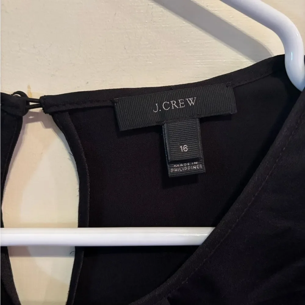 J. Crew Black Keyhole Blouse